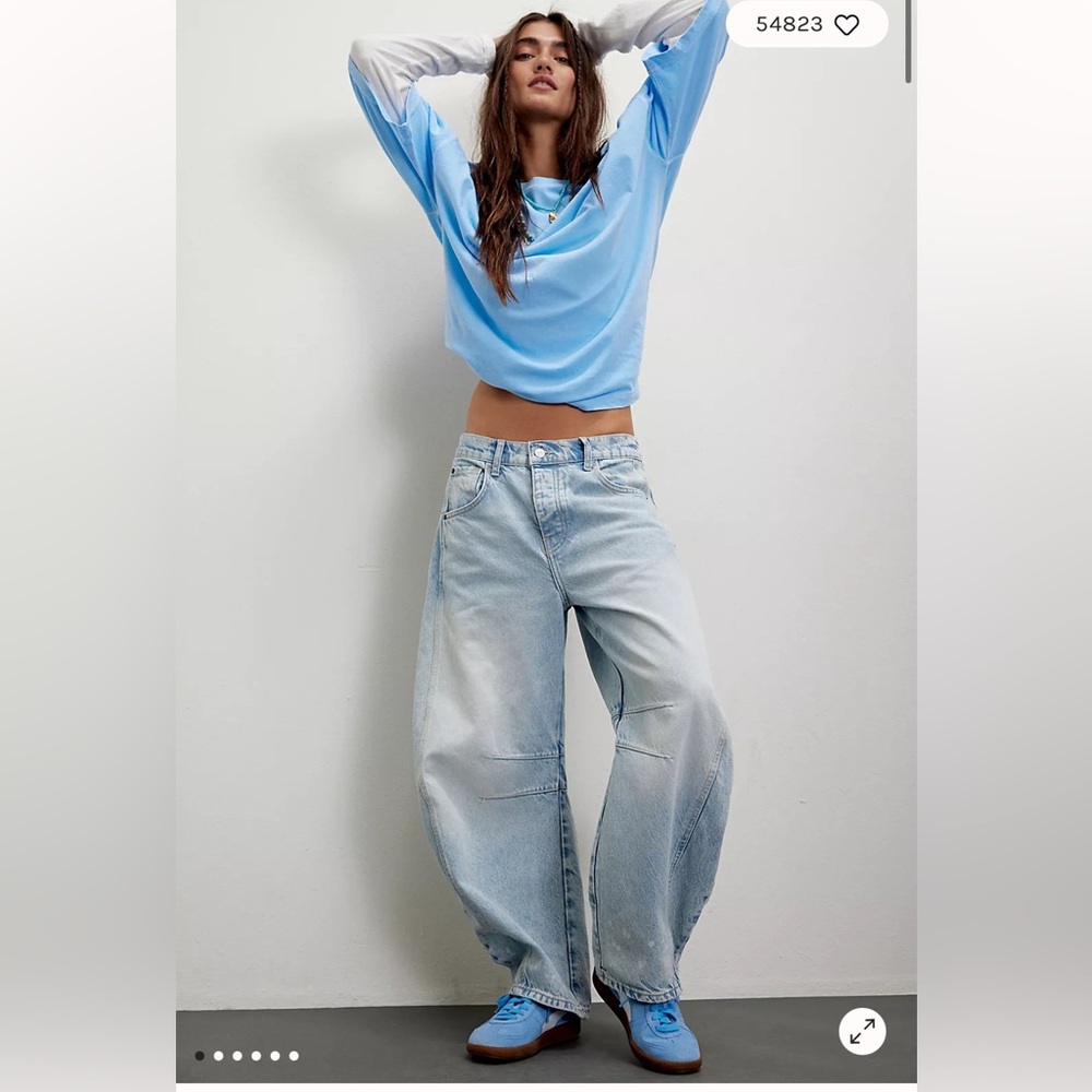 FP Good Luck Mid-Rise Barrel Jeans